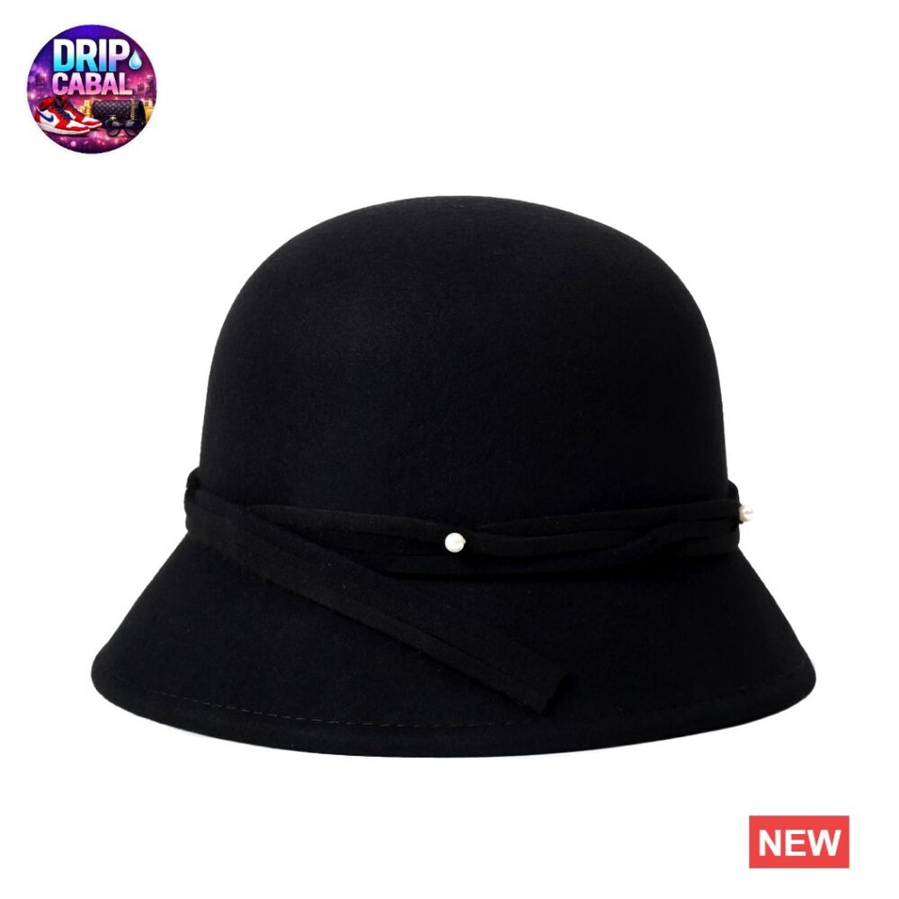 Wool Bucket Hat Winter Cloche Felt Hat Adjustable Vintage Fedora